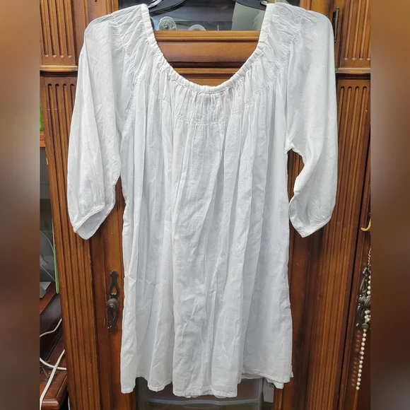 F&F 3/4 Sleeve White 100% Cotton Large Top - Picture 7 of 7